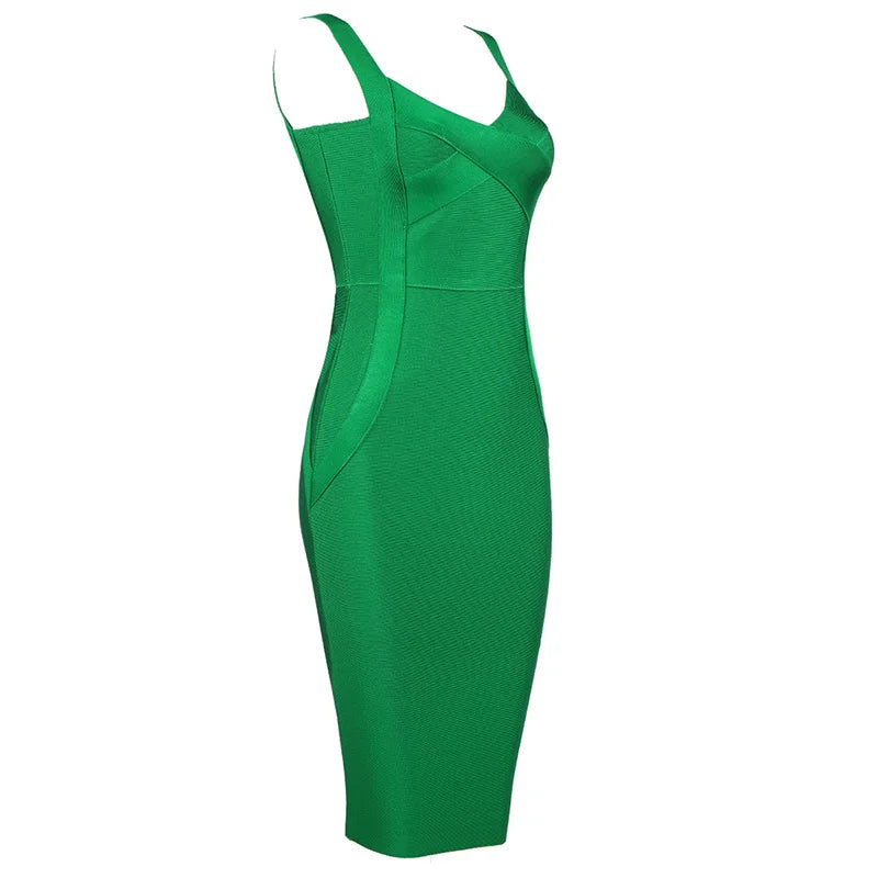 Elegant Sleeveless Rayon Bandage Bodycon Dress for Women - Image 24