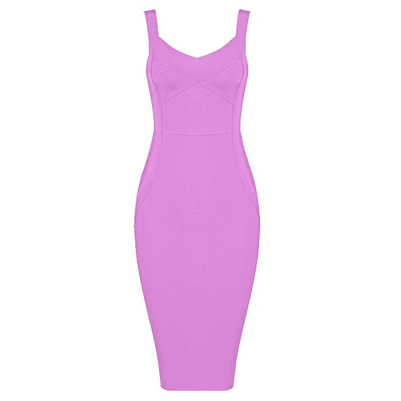 Elegant Sleeveless Rayon Bandage Bodycon Dress for Women - Image 18