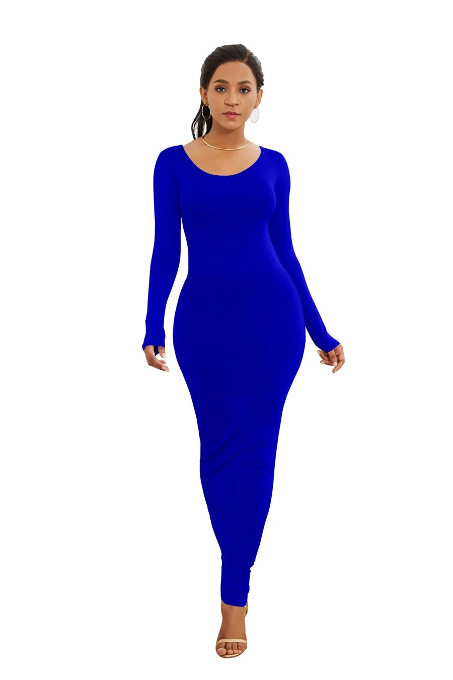 Sexy Bodycon Maxi Dress for Casual Parties - Long Sleeve - Image 16