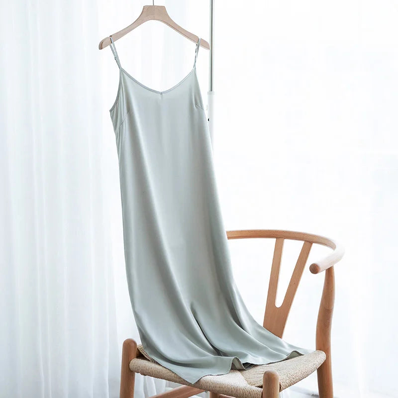 Elegant Adjustable Satin Maxi Dresses for Summer Parties - Image 43