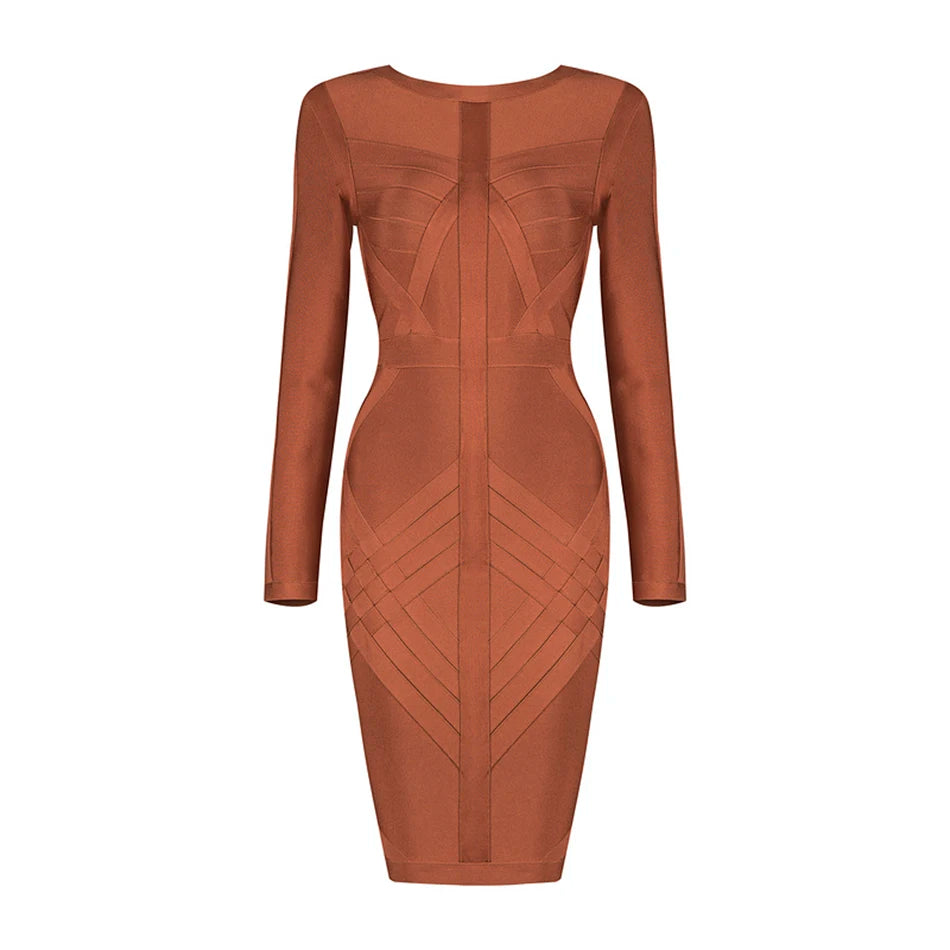 Chic Long Sleeve Bodycon Dress for Night Events - Image 12