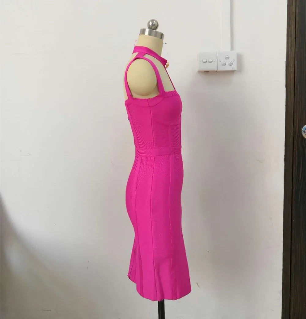 Summer Stylish Cut-Out Stretchy Bandage Party Dress - Image 8