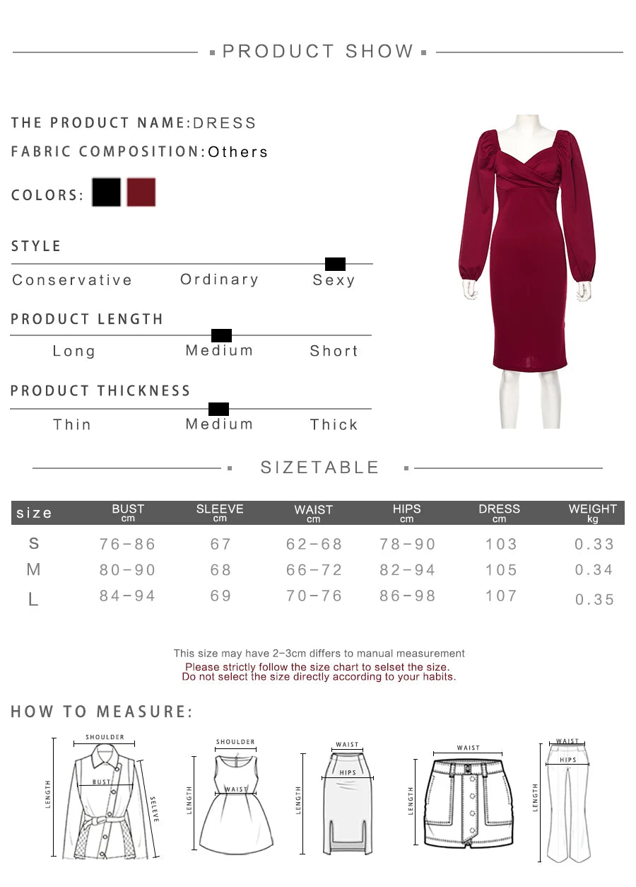 Chic Retro Puff Sleeve Bodycon Dress for Parties - Image 7