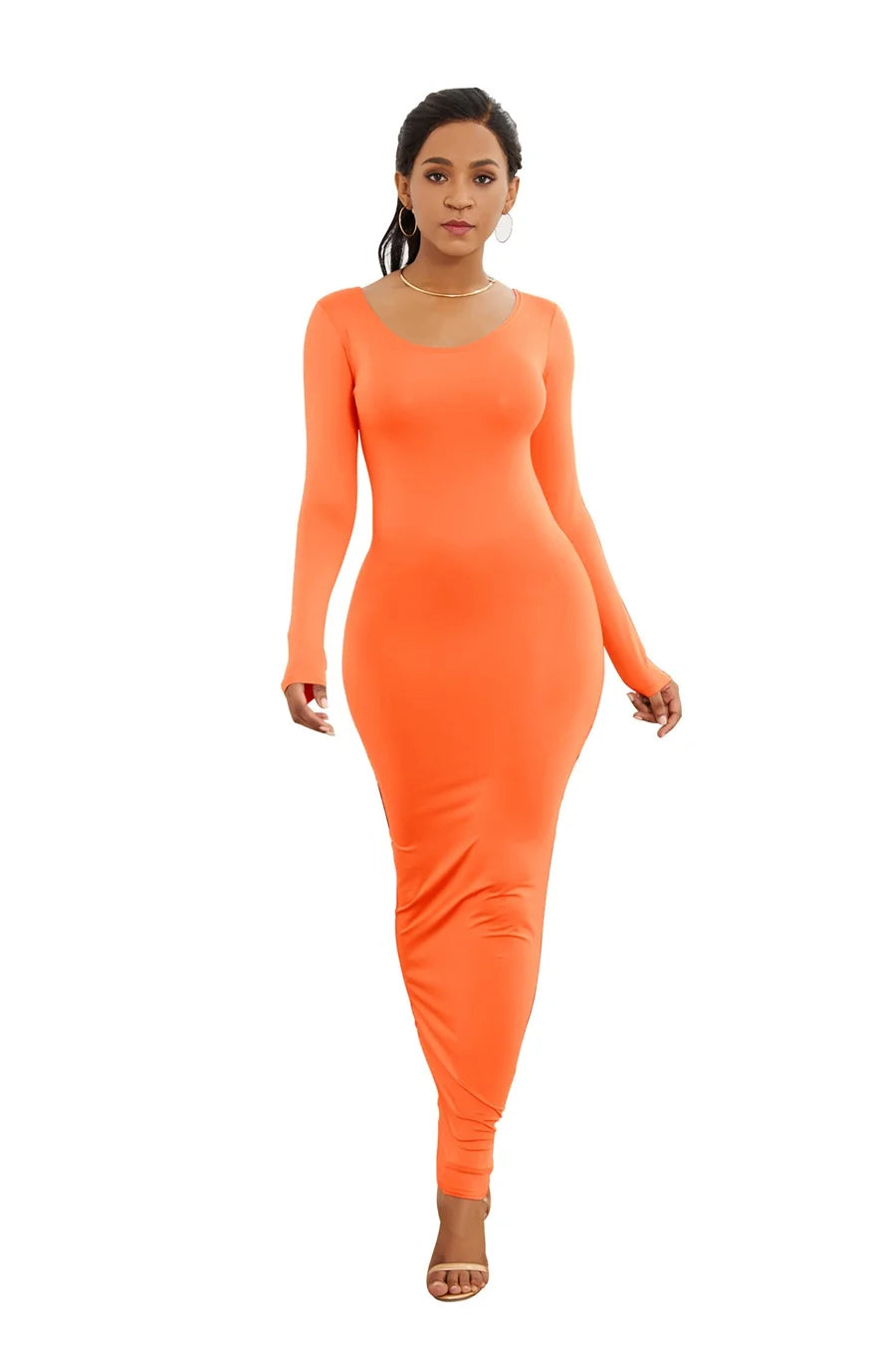 Sexy Bodycon Maxi Dress for Casual Parties - Long Sleeve - Image 23