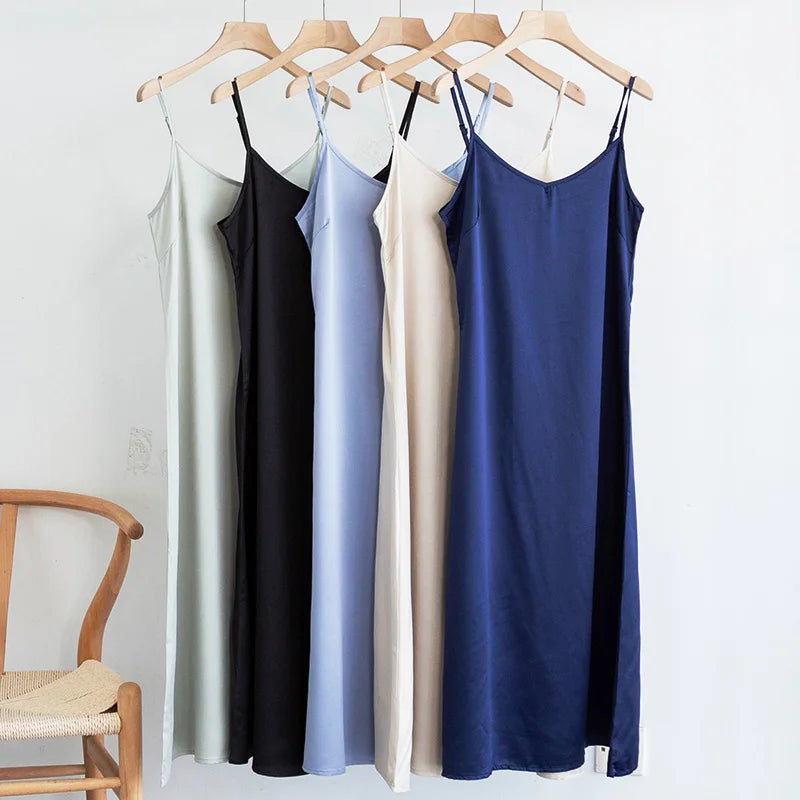 Elegant Adjustable Satin Maxi Dresses for Summer Parties