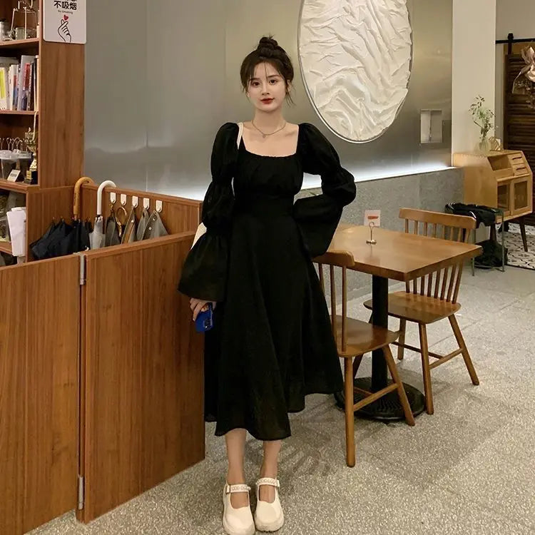 Elegant Pink Puff Sleeve Chiffon Dress for Women - Image 31