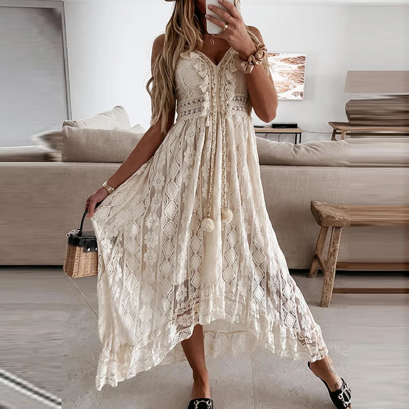 Elegant Off-Shoulder Lace Summer Dress for Women - Image 12