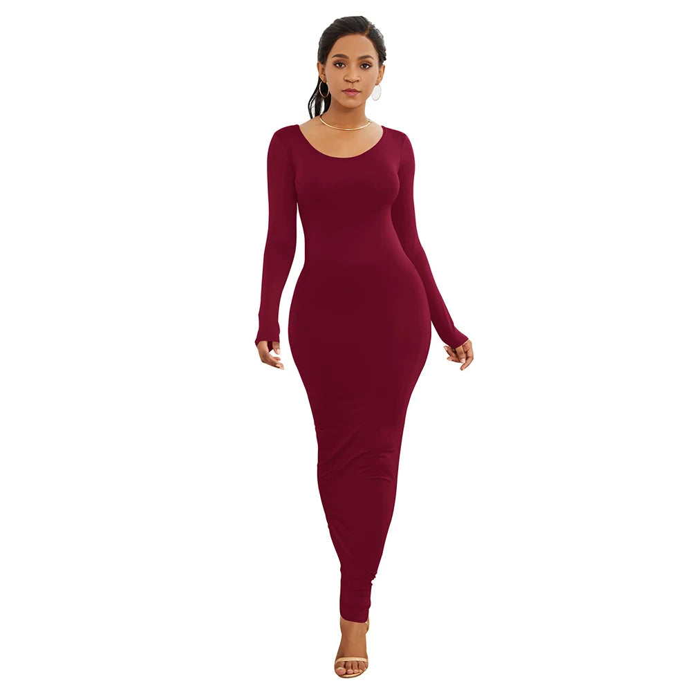 Chic Bodycon Maxi Dress for Evening Parties - Image 35