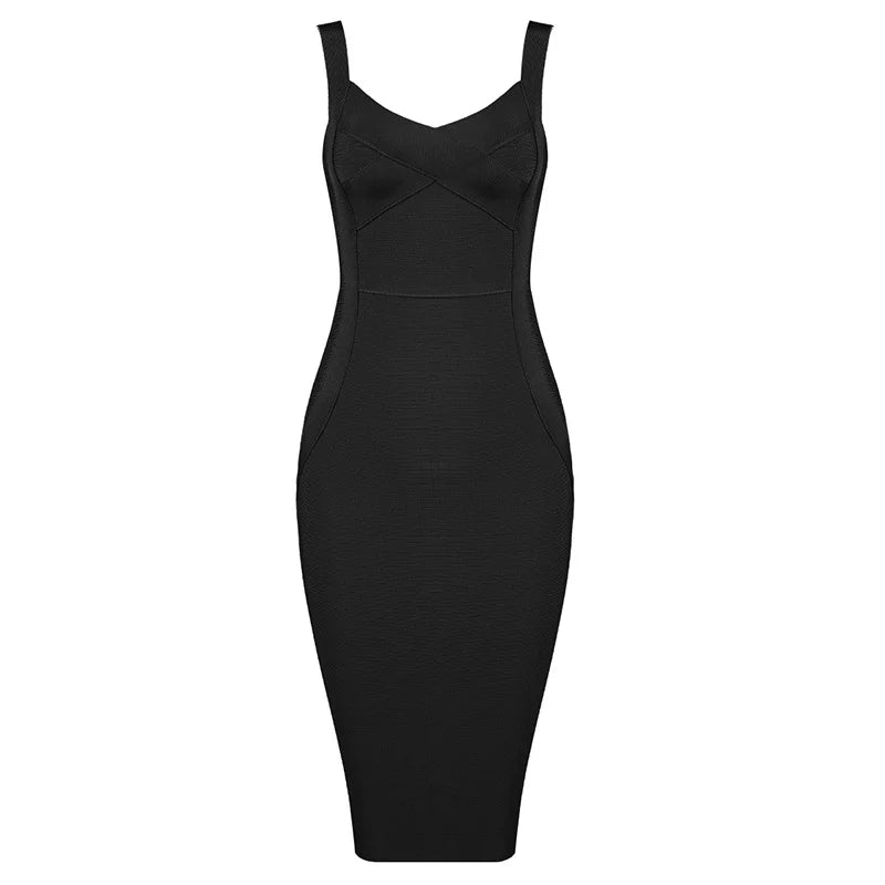 Elegant Sleeveless Rayon Bandage Bodycon Dress for Women - Image 28