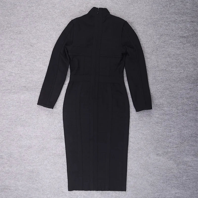 Winter Hollow Cut-Out Knitted Bodycon Dress for Women - Image 20