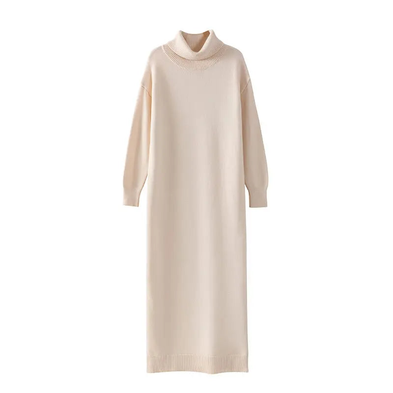 Extra Long High-Neck Sweater Dress for Women - Image 9