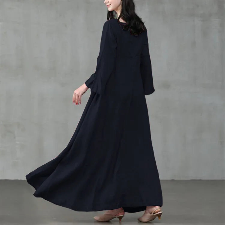 Vintage Square Collar Flare Sleeve Casual Sundress for Women - Image 21