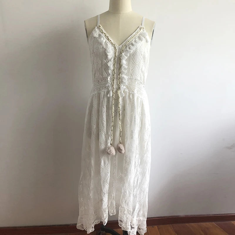 Elegant Off-Shoulder Lace Summer Dress for Women - Image 14