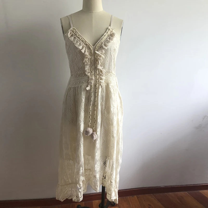 Elegant Off-Shoulder Lace Summer Dress for Women - Image 15