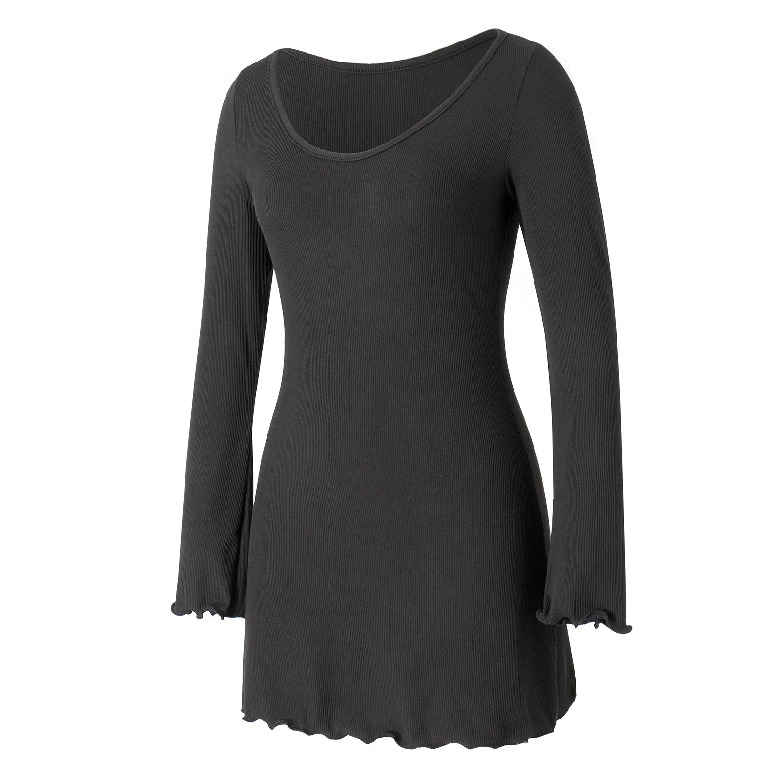 Sexy Long Sleeve Ruched Bodycon Mini Dress for Women - Image 6
