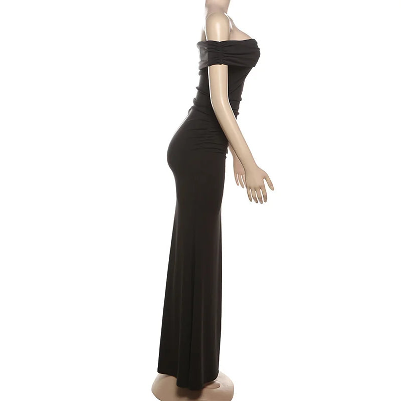 Elegant Off-Shoulder Bodycon Maxi Dress for Evening Events - Image 11