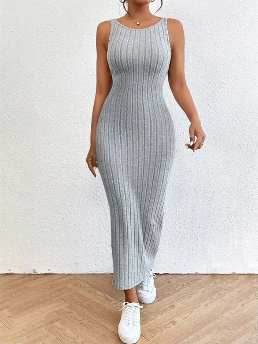 Backless Knit Bodycon Sleeveless Summer Casual Dress - Image 8
