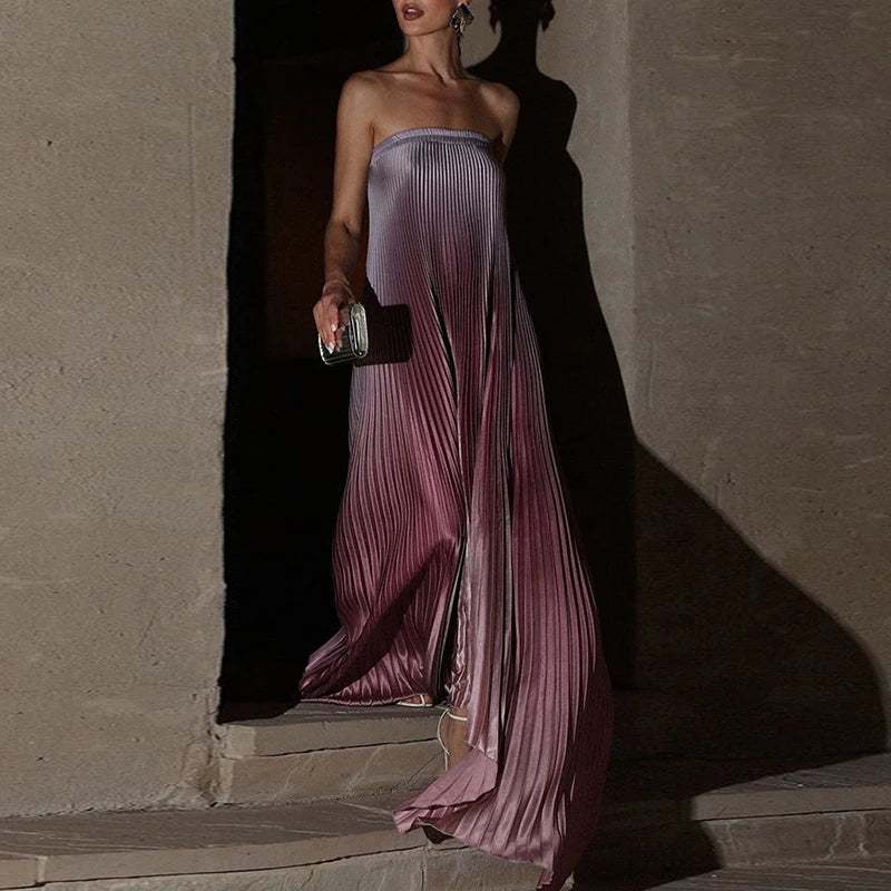 Elegant Off-Shoulder Gradient Evening Dress for Women - Image 4