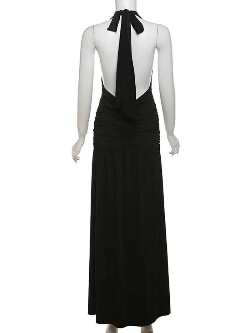 Elegant Women's Summer Deep V-Neck Backless Long Dress - Image 6