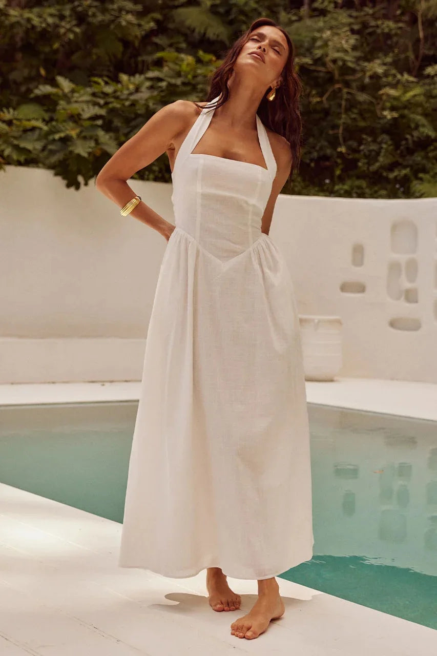 Stylish Backless Halter Neck Summer Maxi Dress for Women - Image 22