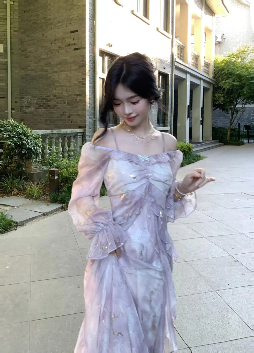 Elegant Off-Shoulder A-Line Fairy Long Dress for Women - Image 18