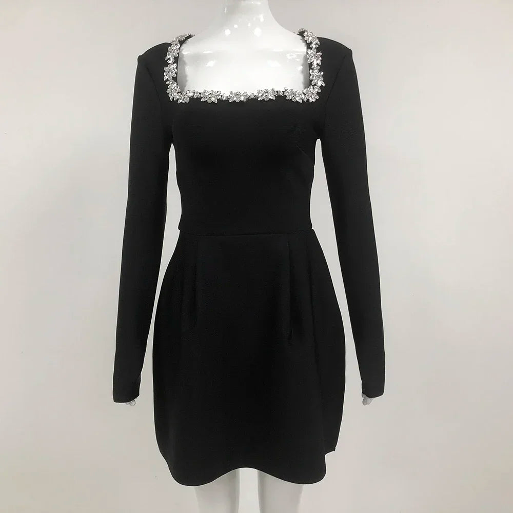 Summer Women's White Square Neck A-line Mini Dress - Image 4