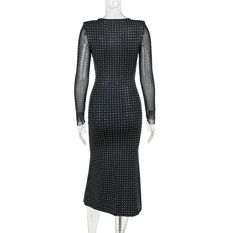 Sexy Hollow Out Glitter Maxi Dress for Clubs - Image 13