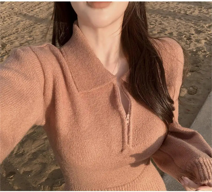 Elegant Vintage Knitted Midi Dresses for Women - Image 32