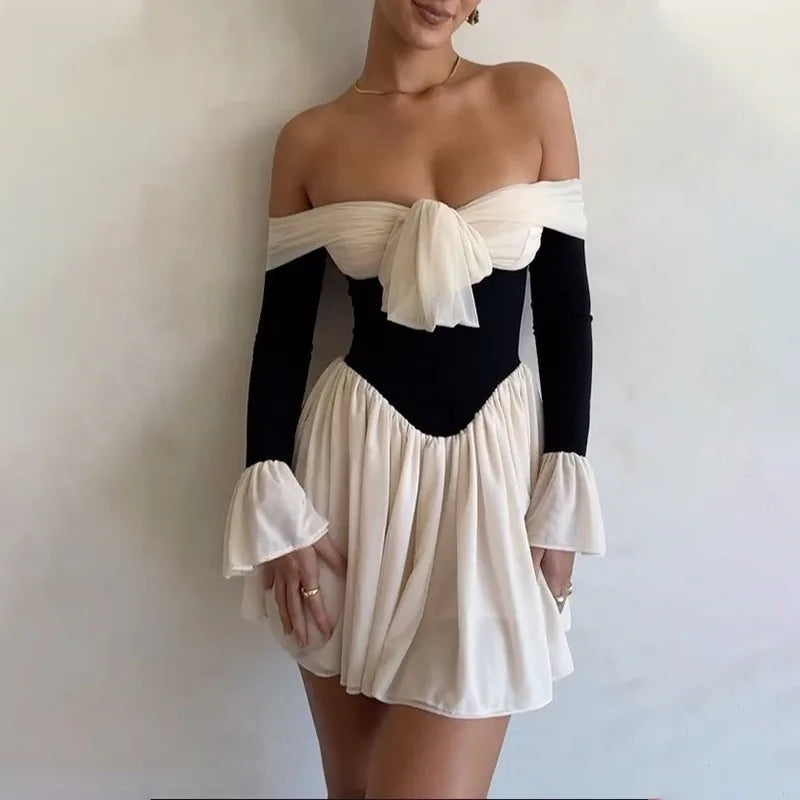 Elegant Off-Shoulder Backless Mini Dress for Parties - Image 19