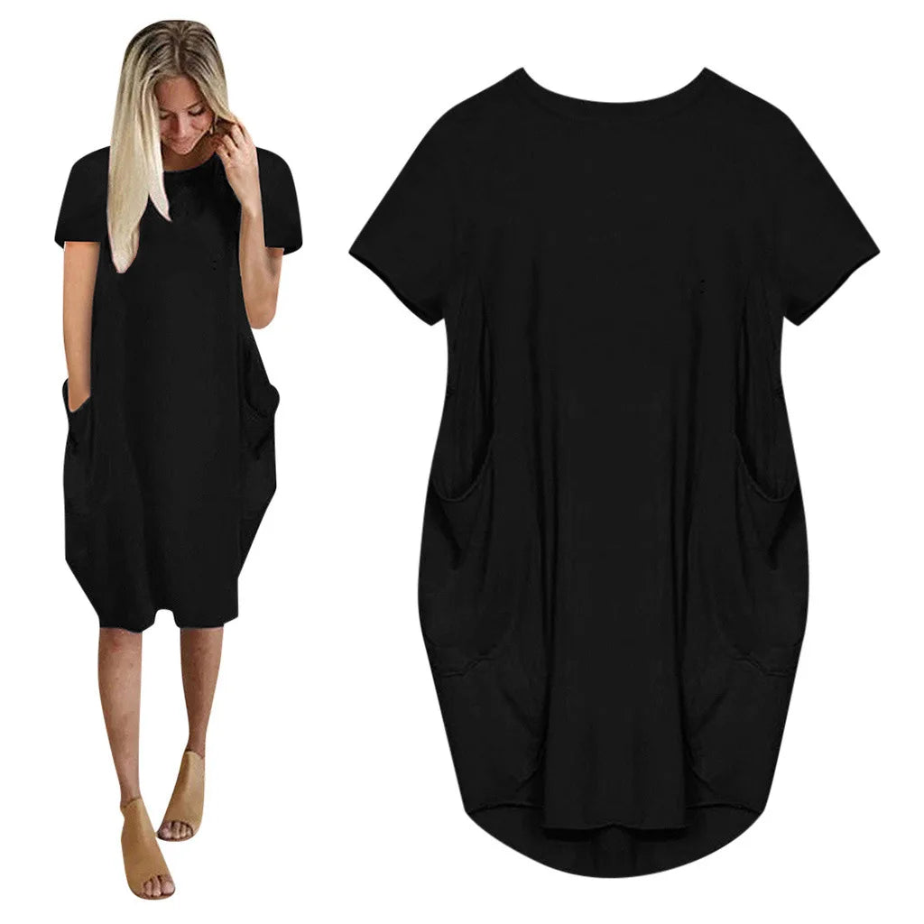 Stylish Plus Size Short Sleeve Casual Dresses for Women - Image 11