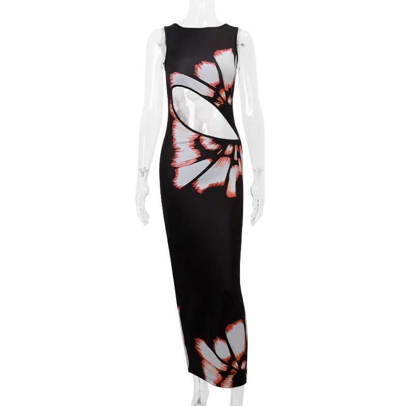 Elegant Hollow Out Sleeveless Maxi Dress for Summer - Image 11