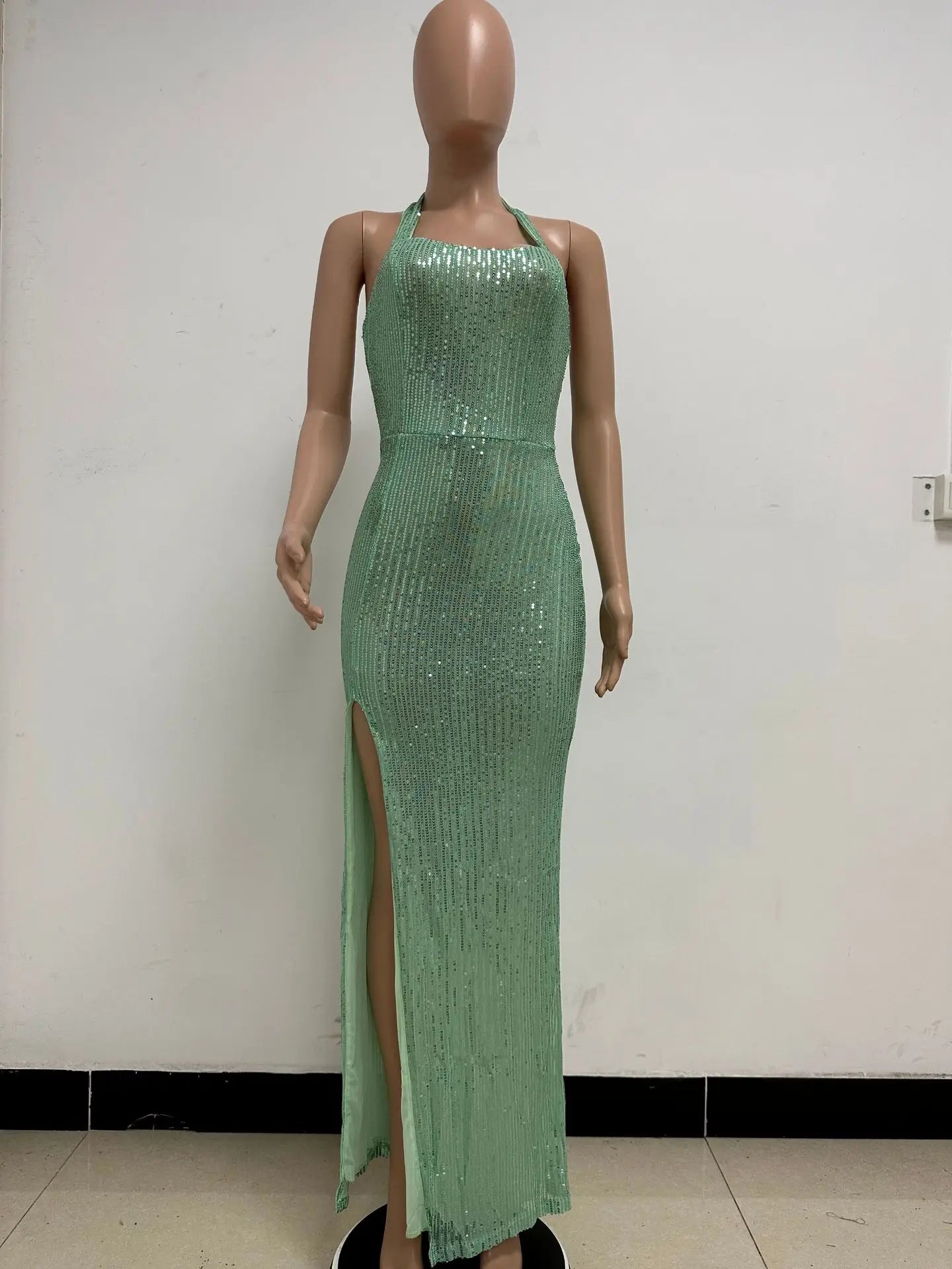 Elegant Criss-Cross Long Sleeve Evening Dress for Women - Image 159