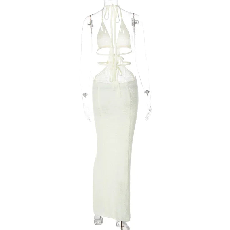 Sexy Knitted Lace-Up Midi Dress for Women - Party & Beach - Image 15