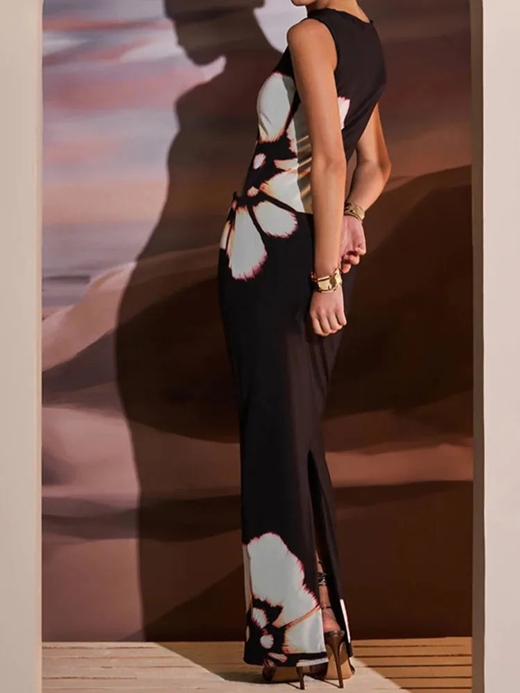 Elegant Hollow Out Sleeveless Maxi Dress for Summer - Image 4