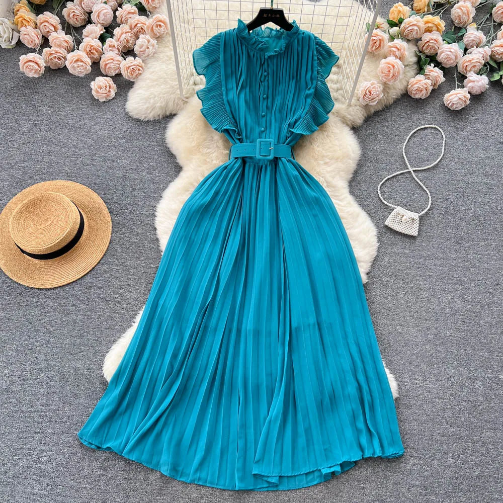 Chic Vintage Ruffled A-Line Summer Dress for Women - Image 18