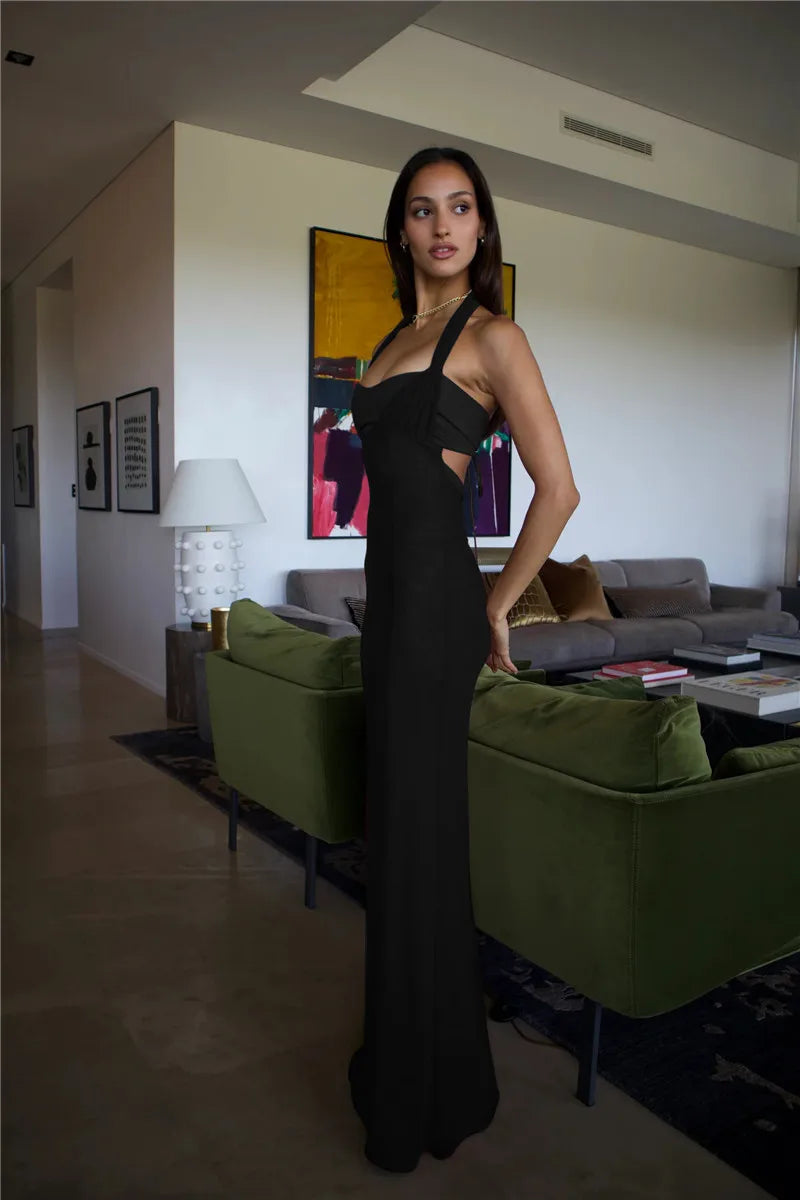 Elegant Backless Lace-Up Maxi Dress for Women - Image 31