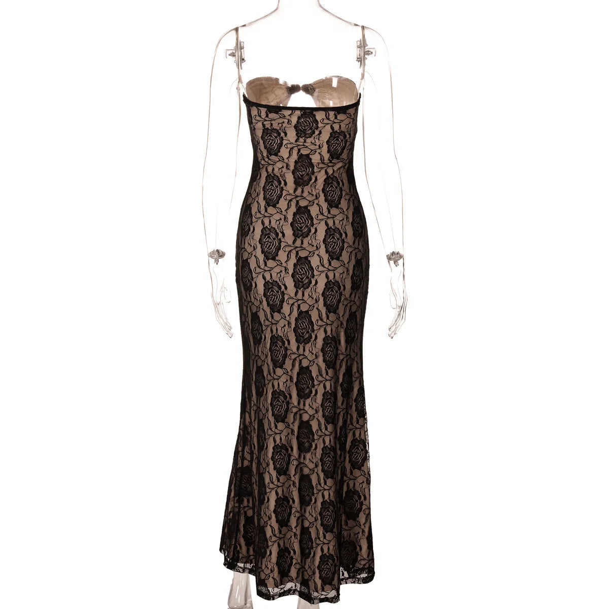 Hollow Out Backless Lace Party Dress for Women - Image 16