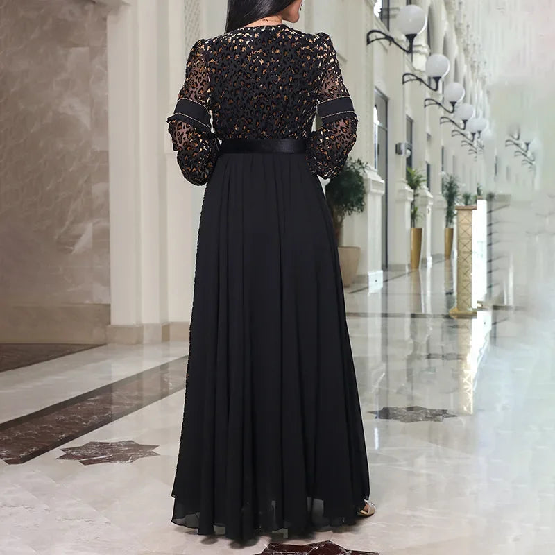 Elegant Plus Size Deep V Neck A-Line Evening Dress - Image 8