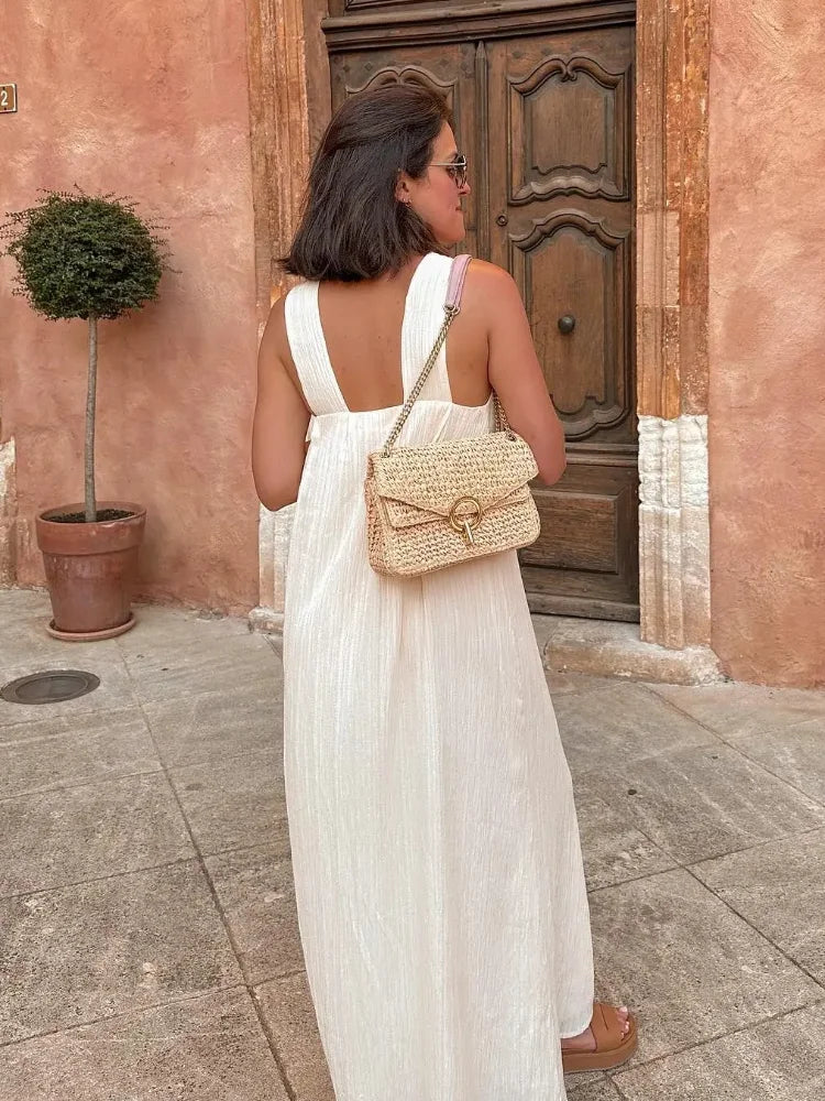 Chic Backless Side Split Maxi Dress for Women - Image 3