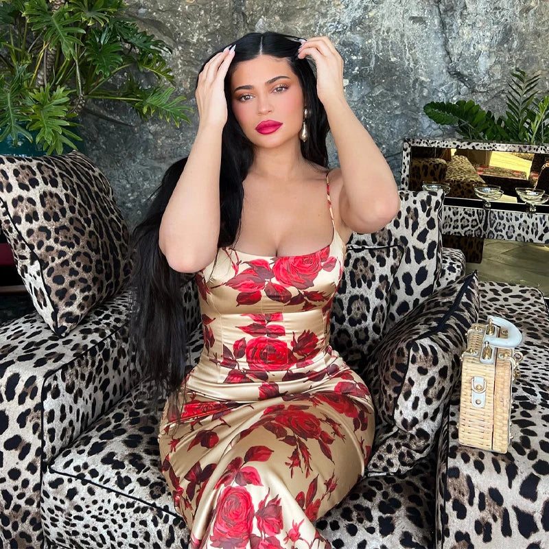 Floral Printed Bodycon Midi Dress for Summer Parties - Image 14