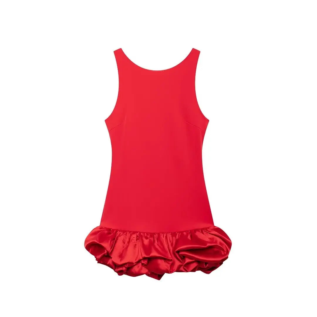 Elegant Backless Sleeveless Mini Dress with Fold Decor Detail - Image 14