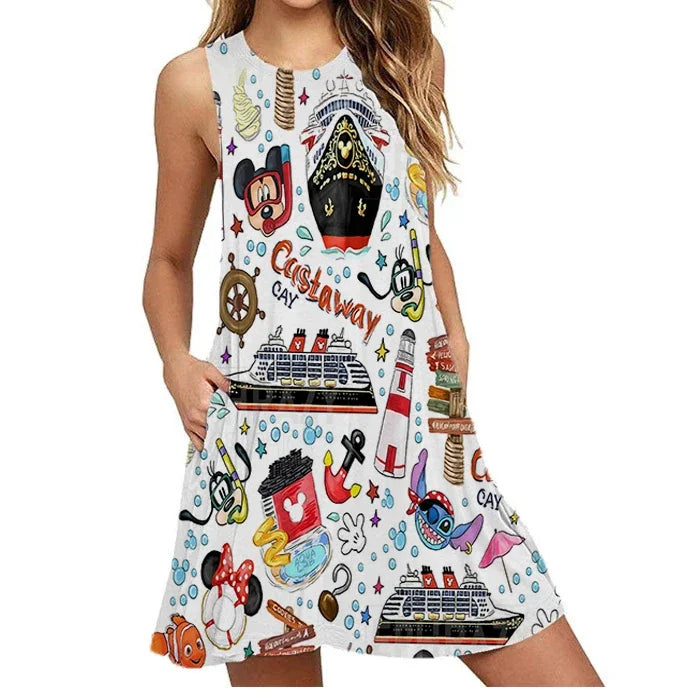 Mickey & Friends Women's Short Sleeve Cruise Dress - Image 6