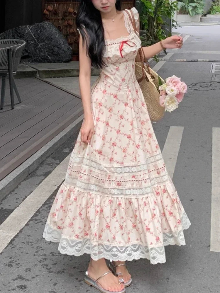 Chic Floral Midi Dress for Summer Beach & Parties
