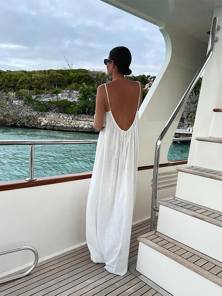 Chic Backless Side Split Maxi Dress for Women - Image 5