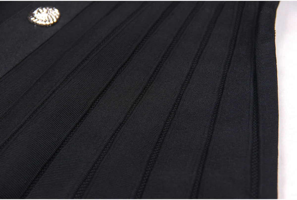 Fashionable Elastic Knitted Pleated Casual Women's Dress - Image 32