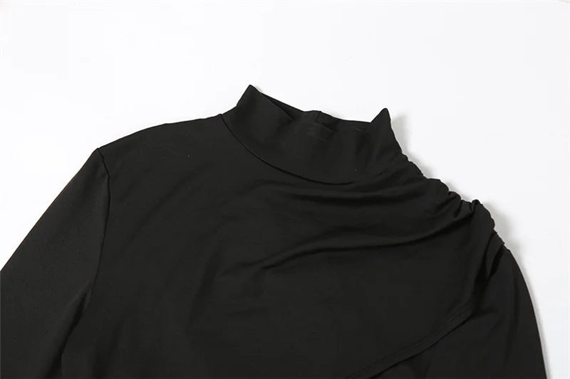 Hollow Out Backless Turtleneck Bodycon Dress for Women - Image 17