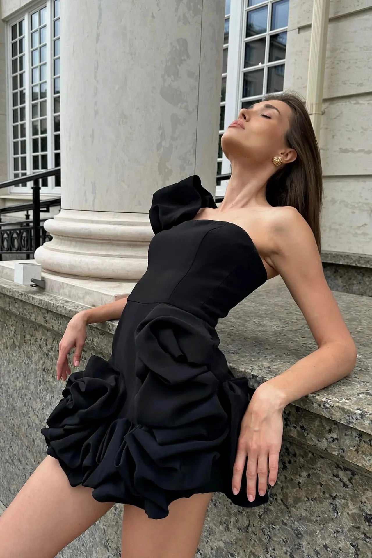 Elegant Strapless 3D Floral Dress for Women - Image 23