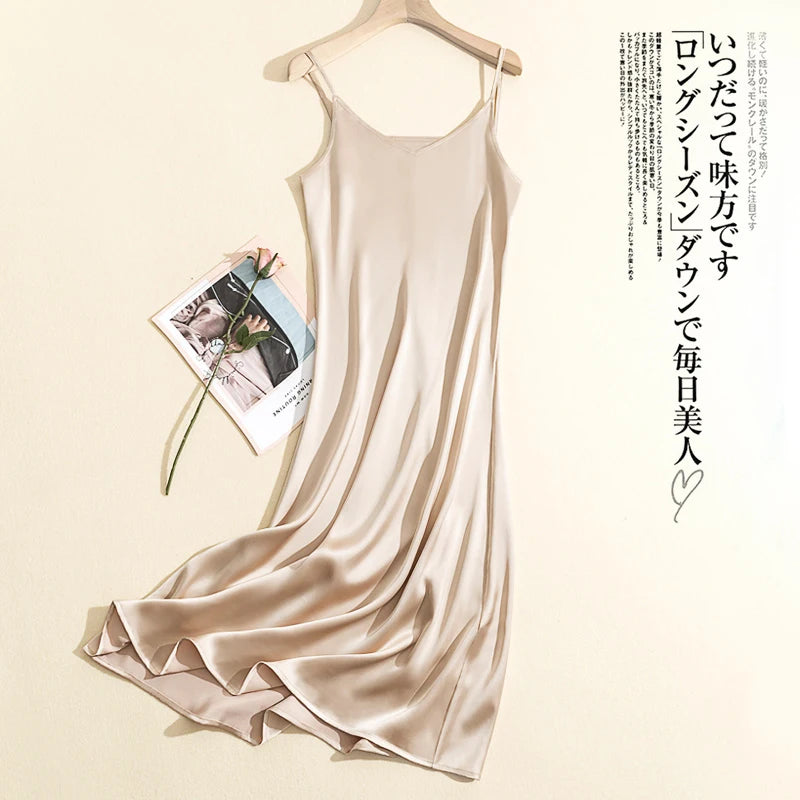 Elegant Adjustable Satin Maxi Dresses for Summer Parties - Image 36