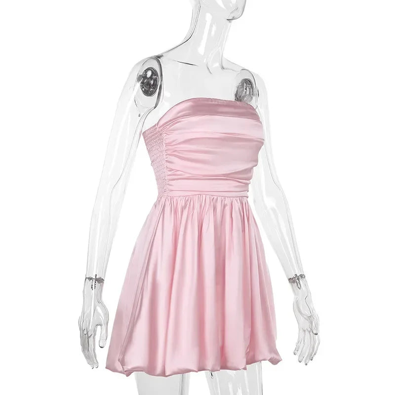Elegant Off-Shoulder Pleated Mini Dress for Women - Image 14
