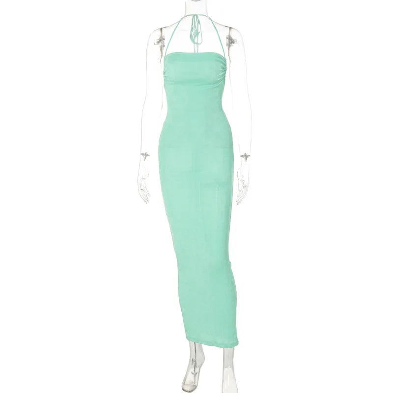 Backless Sleeveless Maxi Dress with Long Shoulder Straps - Image 27